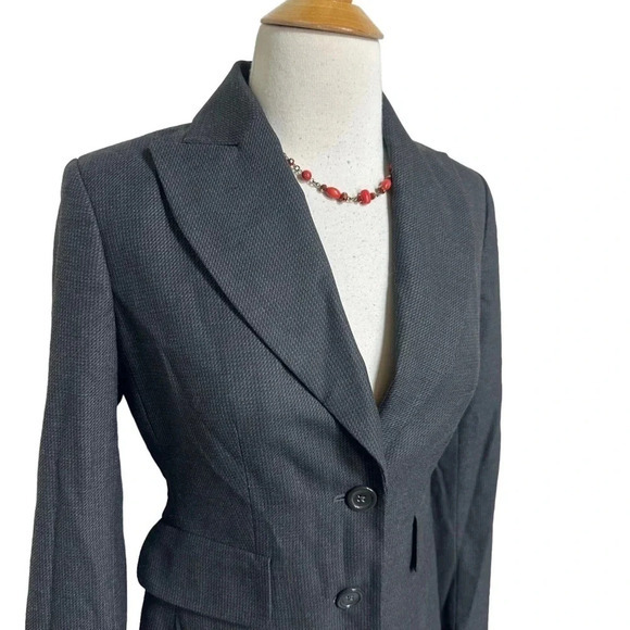 Body by Victoria women’s size 2 grey tweed 2 button blazer Office Siren - Picture 3 of 7